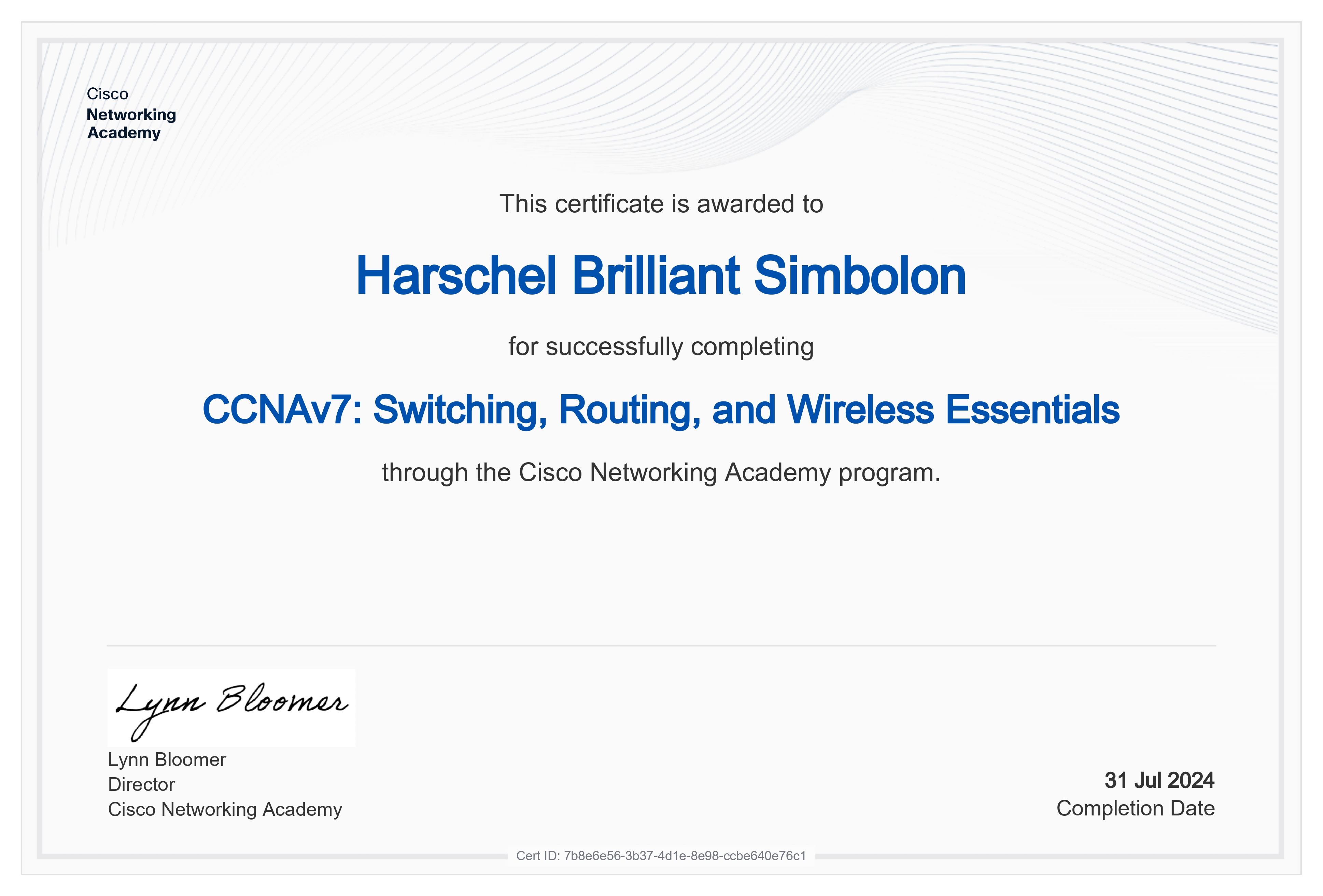 Certificate Page 1